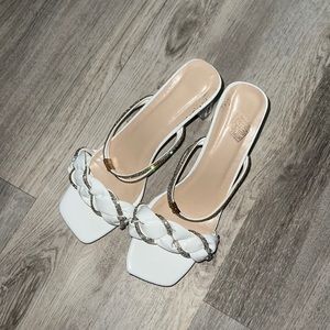 Shein Rhinestone Decor Braided Mules